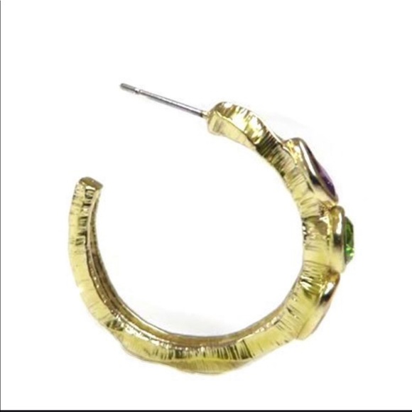 Byzantine Twist Matte Gold w/ Crystal Hoops, NWT-Boutique - Picture 8 of 9